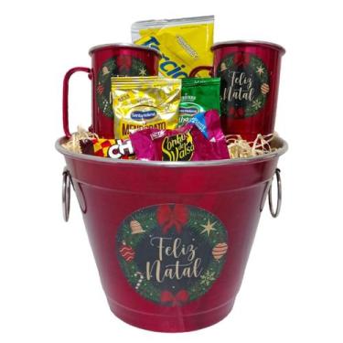 Imagem de Kit Presente Para Natal Com Balde de gelo e Caneca de Alumínio Persona