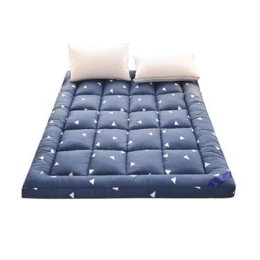 Imagem de Quilted Fitted Mattress Pad,Thickened Futon Mattress,Cotton Extra Thick Mattress Topper,Soft and Breathable Top,Fold able Suitable,for Home Student Dormitories Mattress Pads(Blue,100*200cm/39.3*78.7in