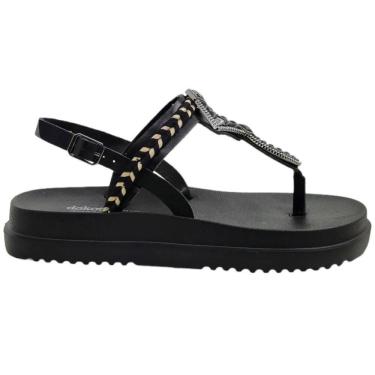 Imagem de Sandália Feminina Casual Dia a Dia com Pedrarias Flatform Dakota Y7834