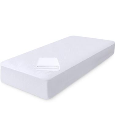 Imagem de Capa Protetora de Colchão Solteiro Impermeável 100% Silencioso de Malha Premium 88X188X36cm - bf Colchões