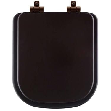 Imagem de Assento Sanitário Poliéster Soft Close Piano Marrom Fosco Para Vaso Deca Com Ferragem Marrom