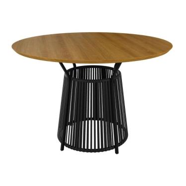 Imagem de Mesa Redonda Mdf 120 X 120 X 90cm Roma Preto-marrom