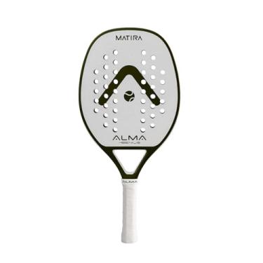 Imagem de Raquete Beach Tennis Carbono 1K Matira Branca e Verde Alma Genius