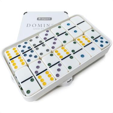 Imagem de Dominó Jogo Profissional 28 Peças Osso Resistente Colorido Adulto Infa