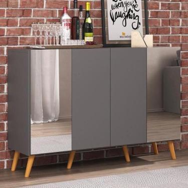 Imagem de Aparador Buffet Com Espelho e Pés Grafite - MULTIMOVEIS