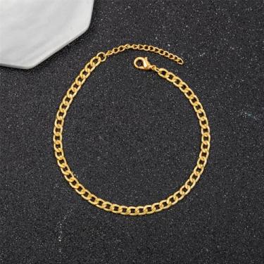 Imagem de Tornozeleira feminina banhada a ouro prata marinheiro cubano fígaro borboleta corrente tornozeleira para mulheres, One Size, Metal, Sem Pedra Preciosa