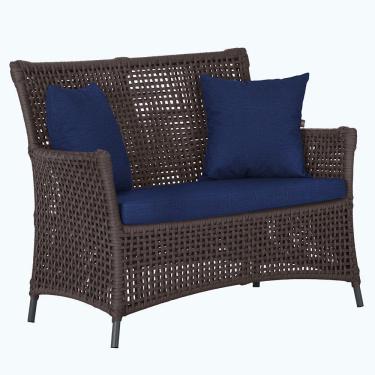 Imagem de 1 Sofá área Externa Igapó Alumínio Preta Corda Náutica E10 Marrom