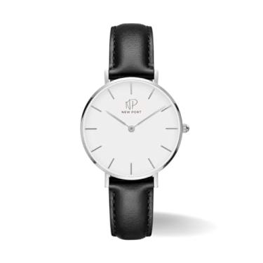 Imagem de Relógio New Port Feminino Pulseira Preta Minimalista Elegante 32mm