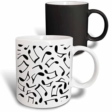 Imagem de 3dRose Caneca transformadora mágica branca e preta com estampa de notas musicais, 325 ml, multicolorida