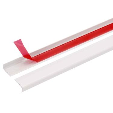 Imagem de HARFINGTON 20 peças de acabamento de borda de azulejo 30,5 cm x 1 cm Descasque e cole Backsplash guarnição de liga de alumínio autoadesivo em forma de L tira de canto externo para porta traseira de