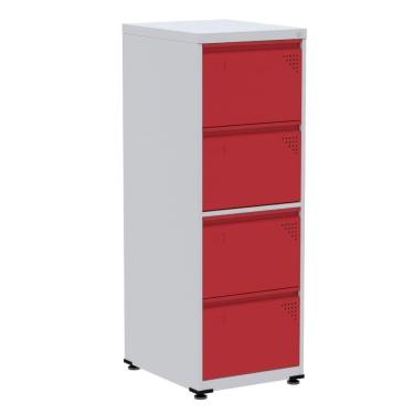 Imagem de Armário De Arquivo De Aço Pandin 4 Gavetas Gavetas Cinza-vermelho