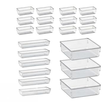 Imagem de Organizador Multiuso Modular Gavetas Acrilico Cristal e Fume(Kit 21 Cristal)