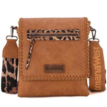 Imagem de Bolsa tiracolo Montana West MWC-183BR com estampa de leopardo marrom