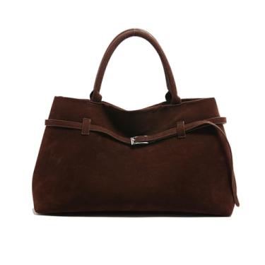 Imagem de VEVEL Bolsas femininas bolsas de ombro com fivela dourada bolsas femininas modernas, Café, One Size