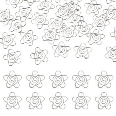 Imagem de Beadthoven 30 peças de clipe de papel de flores fofos clipes de marcador de página de metal clipe de papel de ferro material escolar para mulheres e homens, agenda, organizadores de mesa de casa