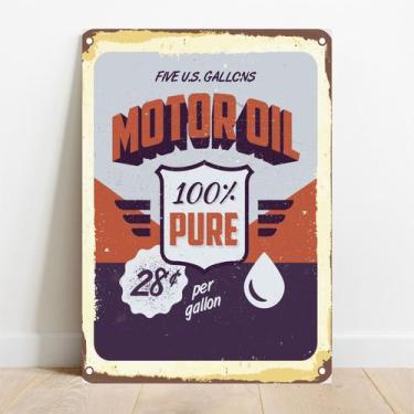 Imagem de Placa Decorativa Motor Oil Pure - TaColado., 15x21cm