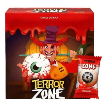Imagem de Chiclete Olhos Do Terror Zone Halloween Caixa Com 40 Unid