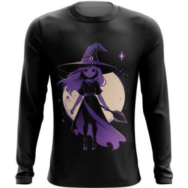 Imagem de Camiseta Manga Longa Bruxa Halloween Púrpura Festa 6 - Kasubeck Store®