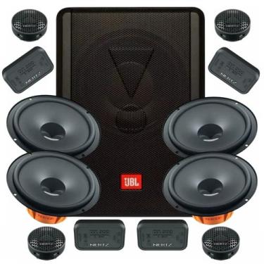 Imagem de Kit Caixa JBL Ativa Amplificada ASW68AMS 100w e 02 Alto Falantes Hertz