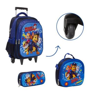 Imagem de Kit Bolsa Escolar Masculina Patrulha Canina Carrinho Tam G - Toys 2U