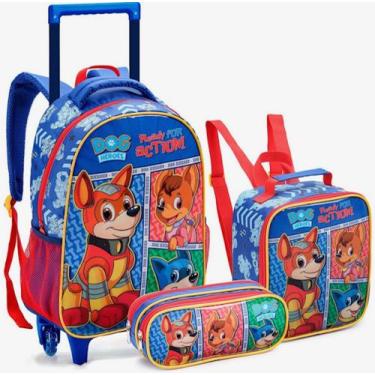 Imagem de Kit Mochila Rodinhas Infantil Menino/Menina Escolar - SEANITE, Dog