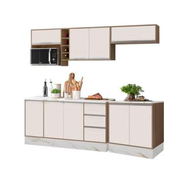 Imagem de Kit Cozinha Compacta Poliman Móveis Pisa  - Com Balcão + Balcão Para C