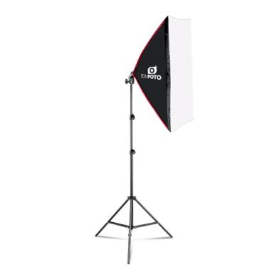 Imagem de SOU FOTO Kit de Iluminação Softbox 50x70cm com Soquete E-27 Embutido para Estúdio de Video ou Fotografia Profissional | 1x Softbox 50x70cm e 1x Tripé de 2 metros | Modelo Uno