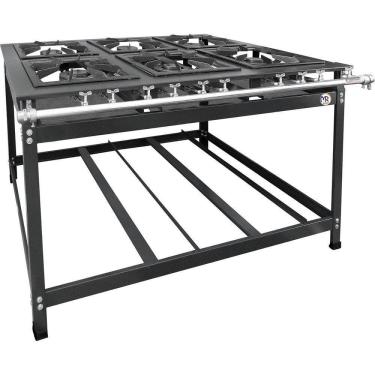 Imagem de Fogao 6 Bocas Duplo Parede 40X40 Baixa Pressao Luxo Mr Fogoes 600201