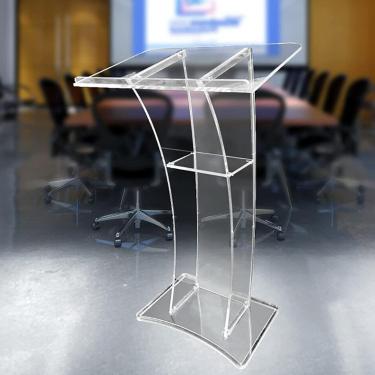 Imagem de Suporte de pódio para púlpito, pódio de acrílico, púlpitos e pódios portáteis para igrejas, suporte de pódio transparente, suporte de recepção, para escritórios e salas de aula Recepção de e
