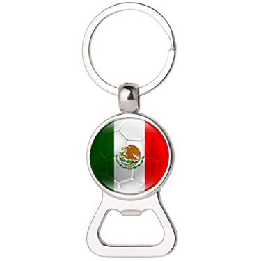 Imagem de Chaveiro abridor de garrafa de cerveja com bandeira mexicana, chaveiro com bandeira do México para papai, homens, e marido (México)