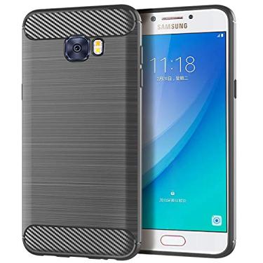 Imagem de Capa para Samsung Galaxy C5 Pro, sensação macia, proteção total, anti-arranhões e impressões digitais + capa de celular resistente a arranhões para Samsung Galaxy C5 Pro