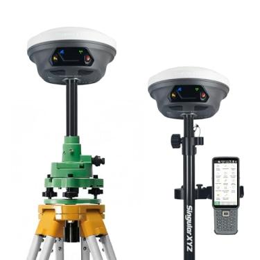 Imagem de Equipamento de pesquisa E1 RTK GNSS 20 horas de resistência RTK GNSS GPS com IMU Rover e coletor portátil base com software de pesquisa Equipamento de levantamento RTK, 1408 canais, alcance UHF de 5