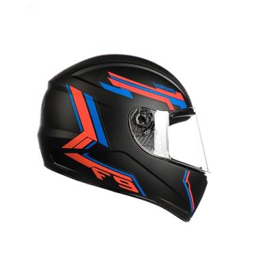 Imagem de Fly Capacete Fechado Moto F-9 HG Hans Preto Fosco/Vermelho 60