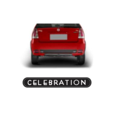 Imagem de Emblema Letreiro Celebration Resinado Branco Fundo Preto Palio Siena U