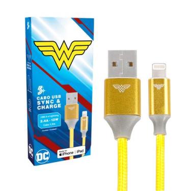 Imagem de Cabo Rápido 1,5m Lightning Usb Mfi iPhone Mulher Maravilha - 5+