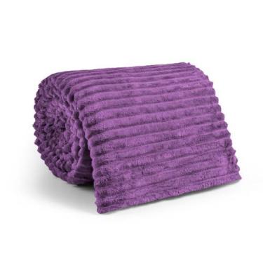 Imagem de Cobertor Manta Casal Canelada Soft - 2,00 X 1,80 - JGM, Roxo