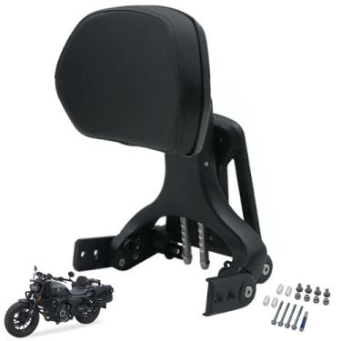 Imagem de 2024 Nova motocicleta Sissy Bar encosto de passageiro e bagageiro traseiro, suporte de carga de ajuste multiângulo dobrável Sissy Bar almofada de encosto apto para Honda Cfmoto Voge HaoJue ( 250