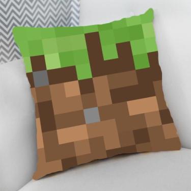 Imagem de Almofada Decorativa Cheia c/ Zíper Geek Games Nerd - Deluzz, Minecraft
