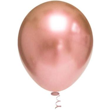 Imagem de Balão Redondo N090 Platino Rose GOLD - Pacote com 25 Unidades - Riberb