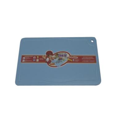 Imagem de Placa de Corte com Canaleta em Polietileno Azul 1X30X50cm 157 Pronyl