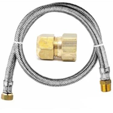 Imagem de Kit Instalação Gás Encanado Mangueira 1,00 Metro + Adaptador - Renata 