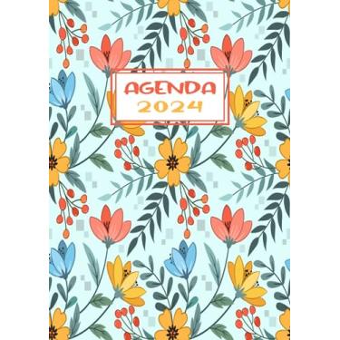 Imagem de Agenda Journalier 2024: Restez Organisé du 1er janvier 2024 au 31 décembre 2024 | Pages de Contacts, Emplois du Temps, Journal de Mots de Passe, Jours Fériés, Anniversaires et Bien Plus Encore !