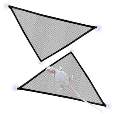 Imagem de Rede de lagarto de dragão barbudo, rede de répteis, rede de dragão barbudo, malha respirável, acessórios de rede para iguanas, anoles, lagartixas, cobras, camaleão - 2 peças pretas