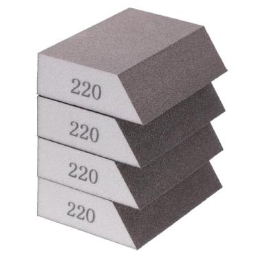 Imagem de HARFINGTON 4 peças de blocos de esponja de lixa esponja de lixa de 1000 grãos com borda angular 10 x 7 x 2,5 cm, bloco de lixa de espuma lavável e reutilizável para polir cozinha metal madeira drywall