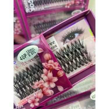 Imagem de Tufos Fada Color 40 pelos para extensão de cílios  curvatura L efeito 