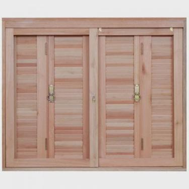 Imagem de Janela de Madeira Veneziana 120x140cm Com Caixilho 12cm ewk 260 Rondosul