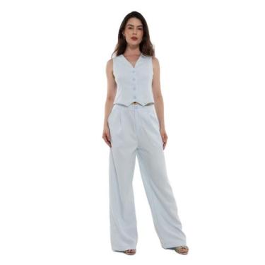 Imagem de Conjunto Feminino Calça e Colete Alfaiataria, Poliéster com Elastano, 
