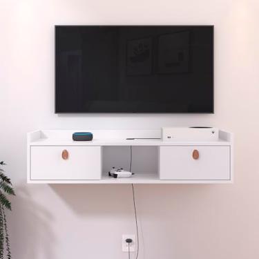 Imagem de Racks e Estantes para TV e Som Home Sala Vegas com 2 Portas e Puxador (Branco)