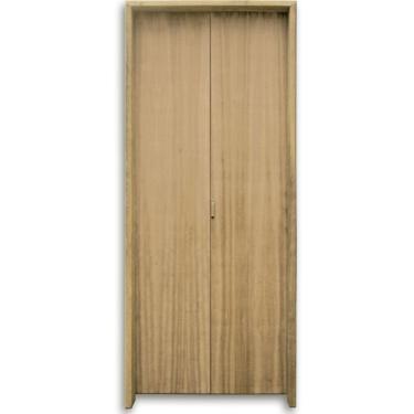 Imagem de Kit Porta de Madeira Camarão Lisa Imbuia 2,10x0,72 Esquerda