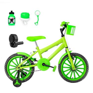 Imagem de Bicicleta Aro 16 Nylon + Kit Passeio Verde Claro